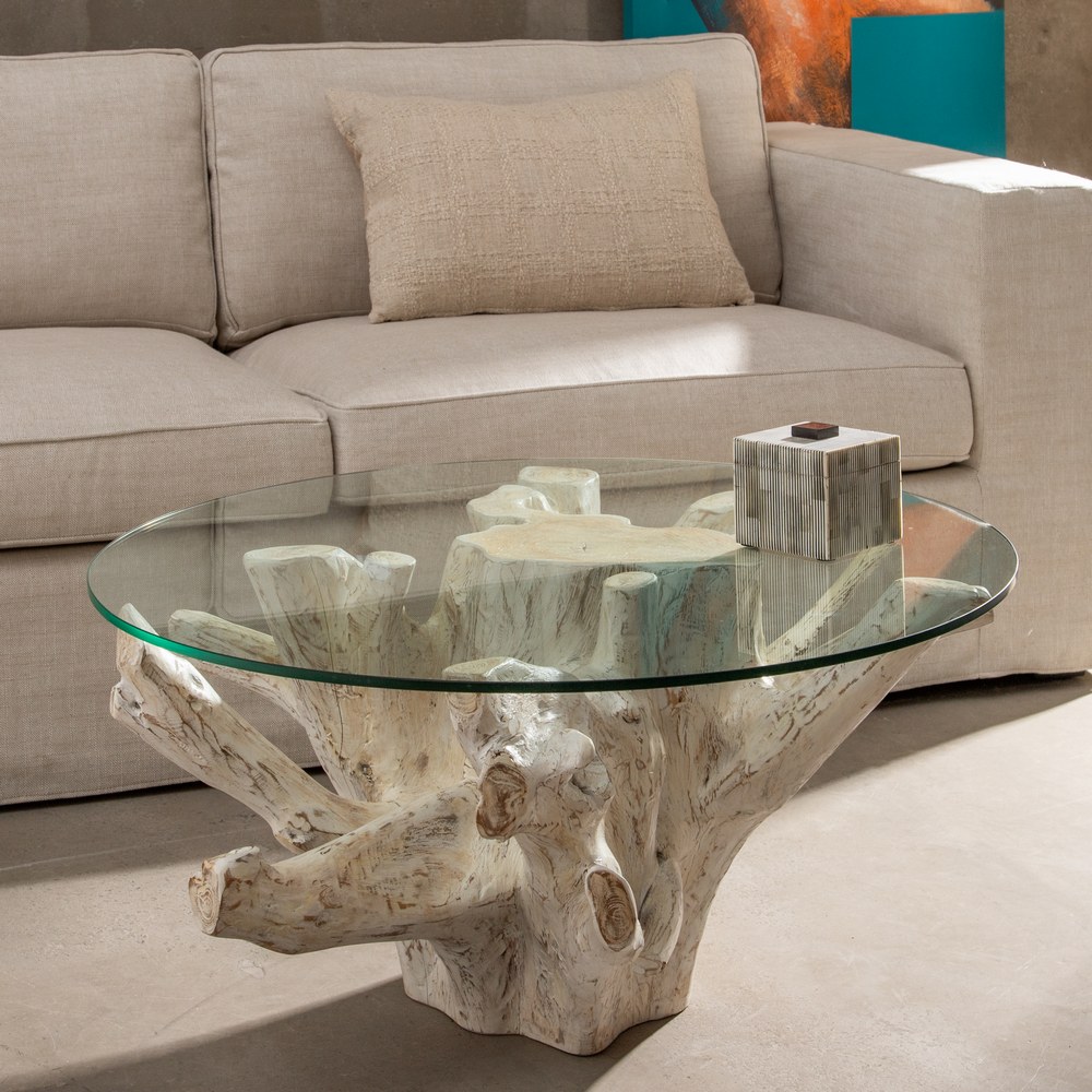 Mesa de centro de teca y cristal Ref. 610876