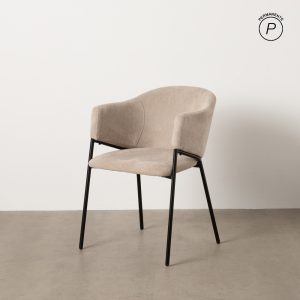 Silla beige tejido-metal