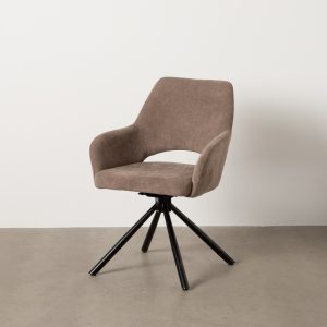 Silla taupe giratoria tejido-metal