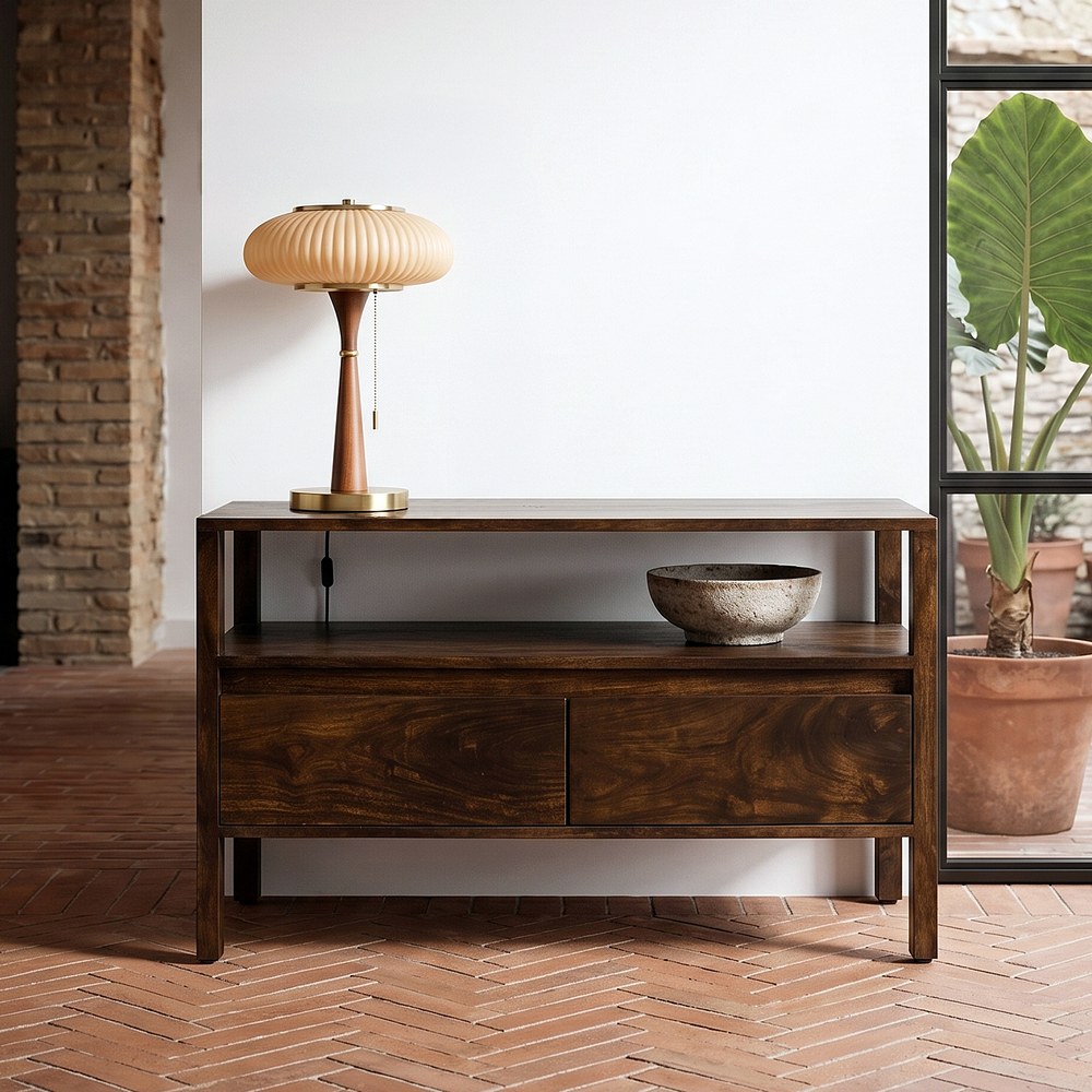 MUEBLE AUXILIAR MARRÓN MADERA DE MANGO 97 X 40 X 55 CM