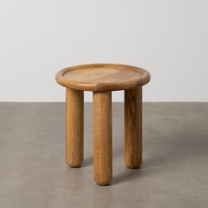MESITA NATURAL MADERA DE MANGO 42 X 42 X 46 CM