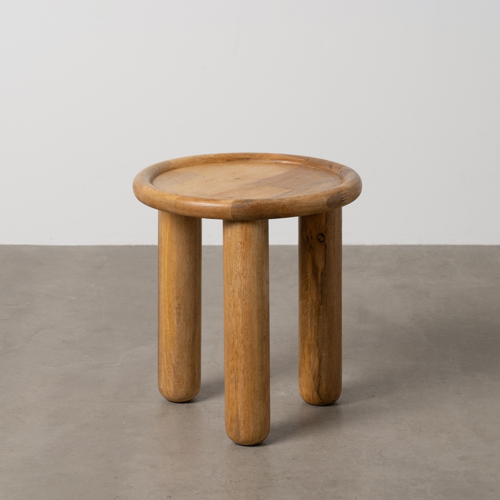 MESITA NATURAL MADERA DE MANGO 42 X 42 X 46 CM