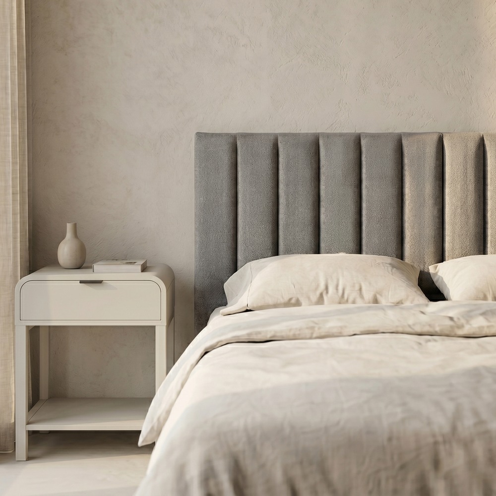 CABECERO GRIS TEJIDO DORMITORIO 160 X 8 X 100 CM