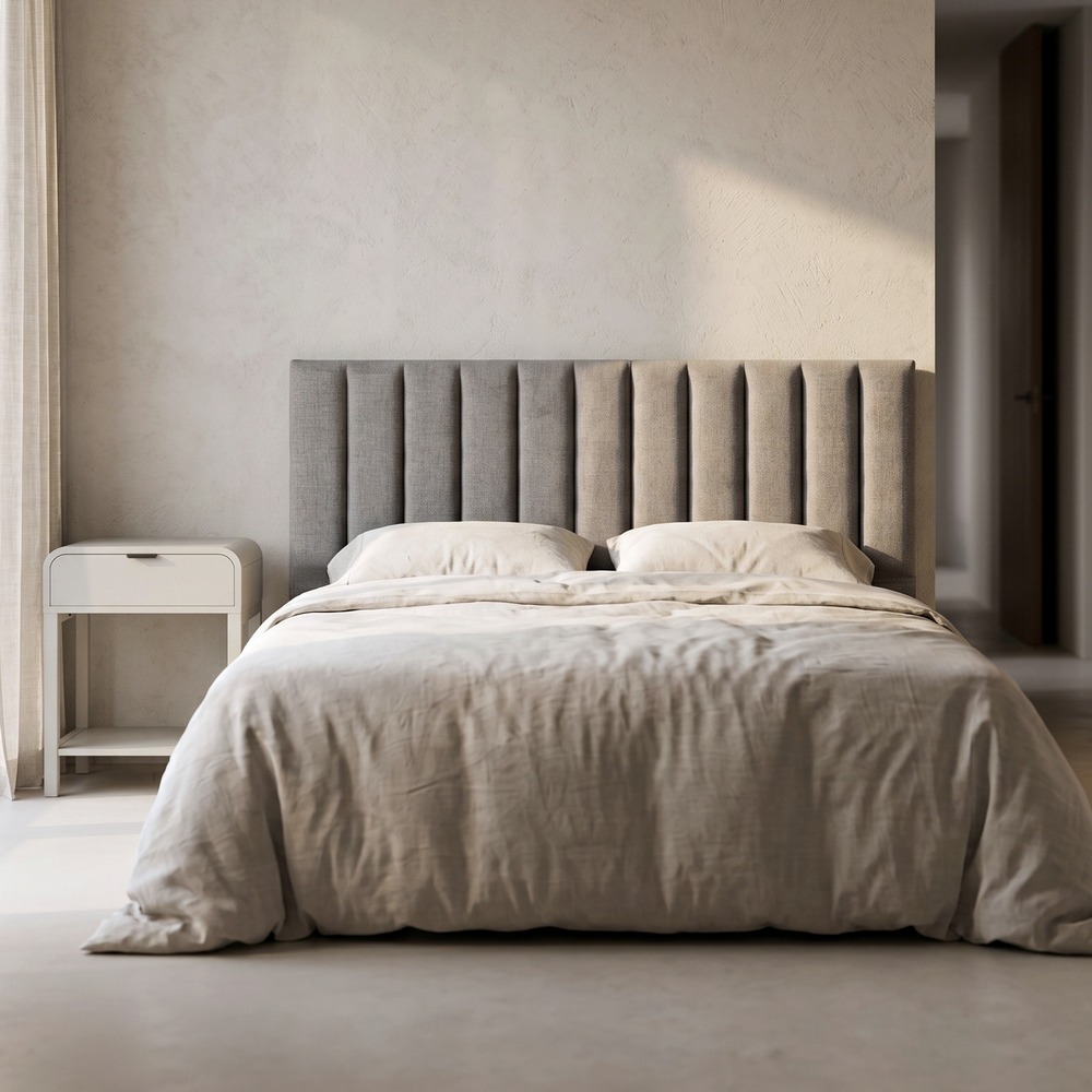 CABECERO GRIS TEJIDO DORMITORIO 190 X 8 X 100 CM