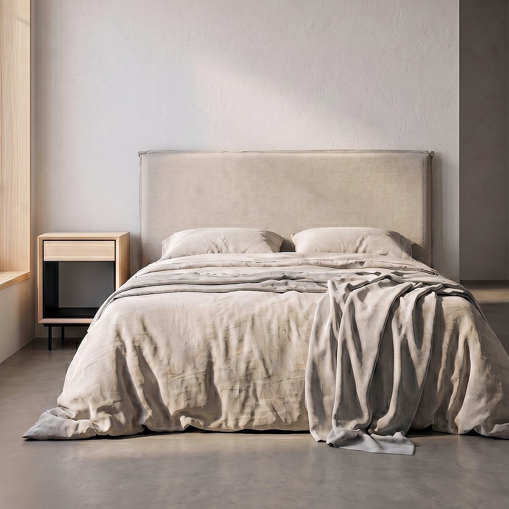CABECERO BEIGE TEJIDO DORMITORIO 190 X 8 X 100 CM