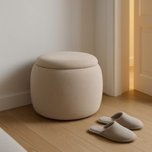 PUF BAÚL BEIGE DM-TEJIDO 55 X 55 X 43 CM