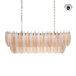 LÁMPARA TECHO PLUMAS CHAMPÁN CRISTAL 100 X 35 X 38 CM