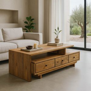 Mesa de centro de mango con cajones Ref. 615301