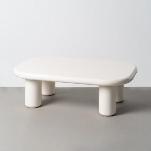 Mesa de centro lacada crema rectangular Ref. 615595