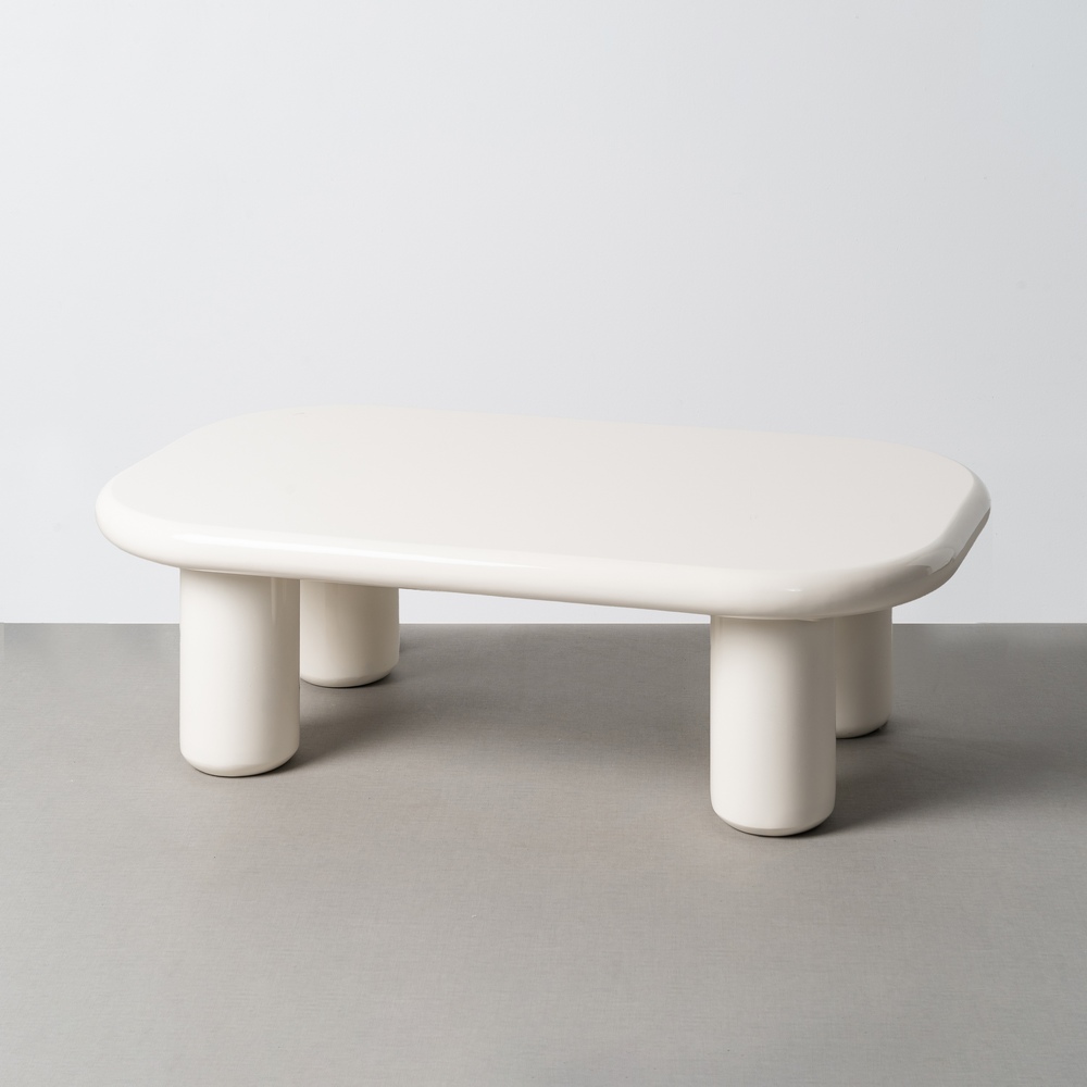 Mesa de centro lacada crema rectangular Ref. 615595