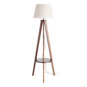 LÁMPARA SUELO MARRÓN TEJIDO-MADERA 50 X 50 X 151 CM