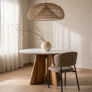Mesa comedor beige-marrón