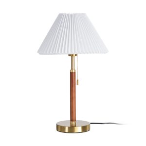 LÁMPARA MESA MARRÓN-ORO TEJIDO-METAL 31 X 31 X 50 CM