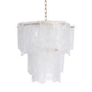 LÁMPARA TECHO BLANCO CRISTAL ILUMINACIÓN 58 X 58 X 60 CM