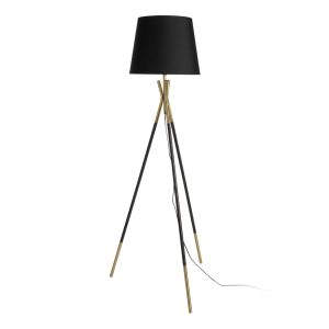 LÁMPARA SUELO NEGRO-ORO TEJIDO-METAL 40 X 40 X 159 CM