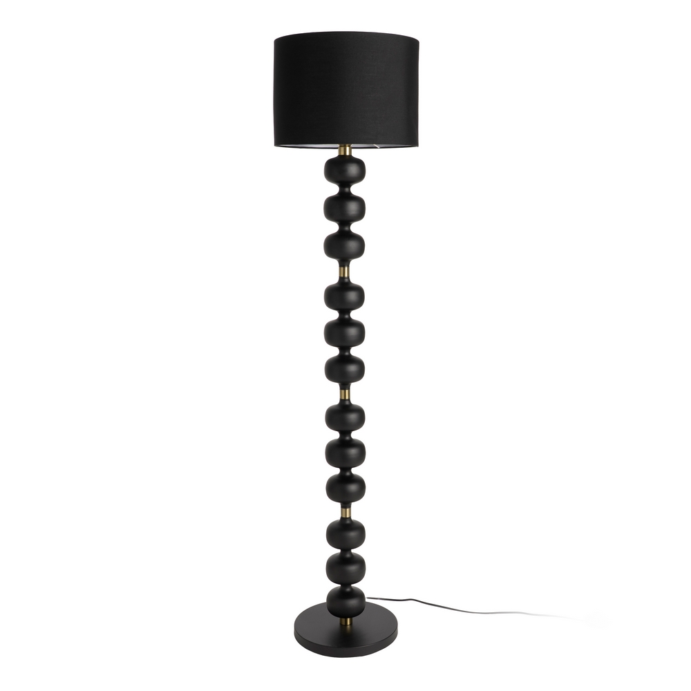 LÁMPARA SUELO NEGRO TEJIDO-METAL 35 X 35 X 154 CM