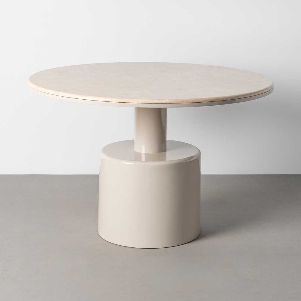 MESA COMEDOR BEIGE MÁRMOL-DM 120 X 120 X 76 CM