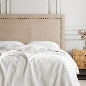 Cabecero beige tejido