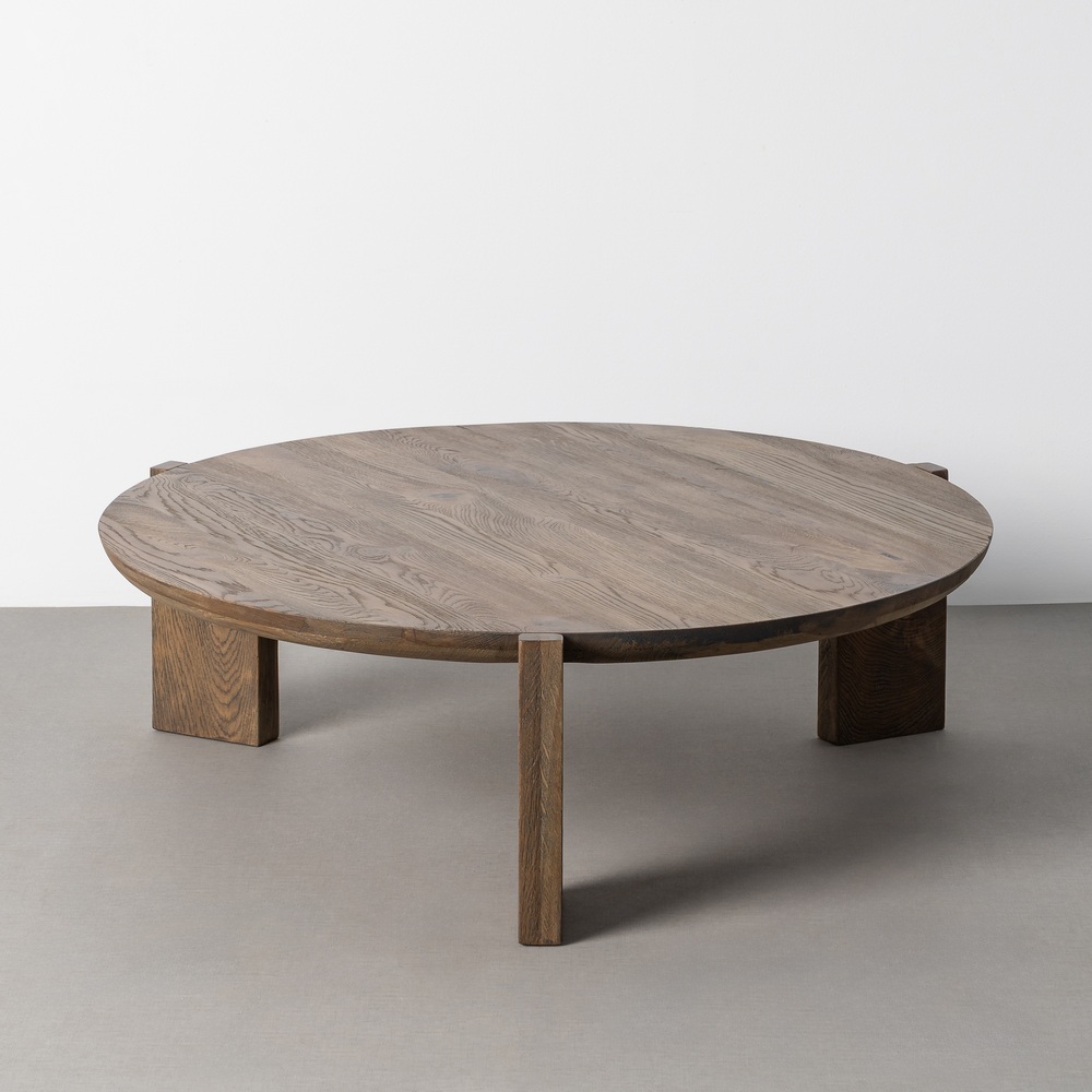 MESA CENTRO MADERA DE ROBLE SALÓN 100 X 100 X 32 CM