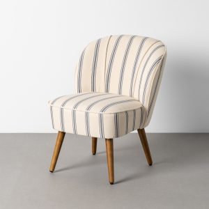 Sillón rayas azul madera de caucho