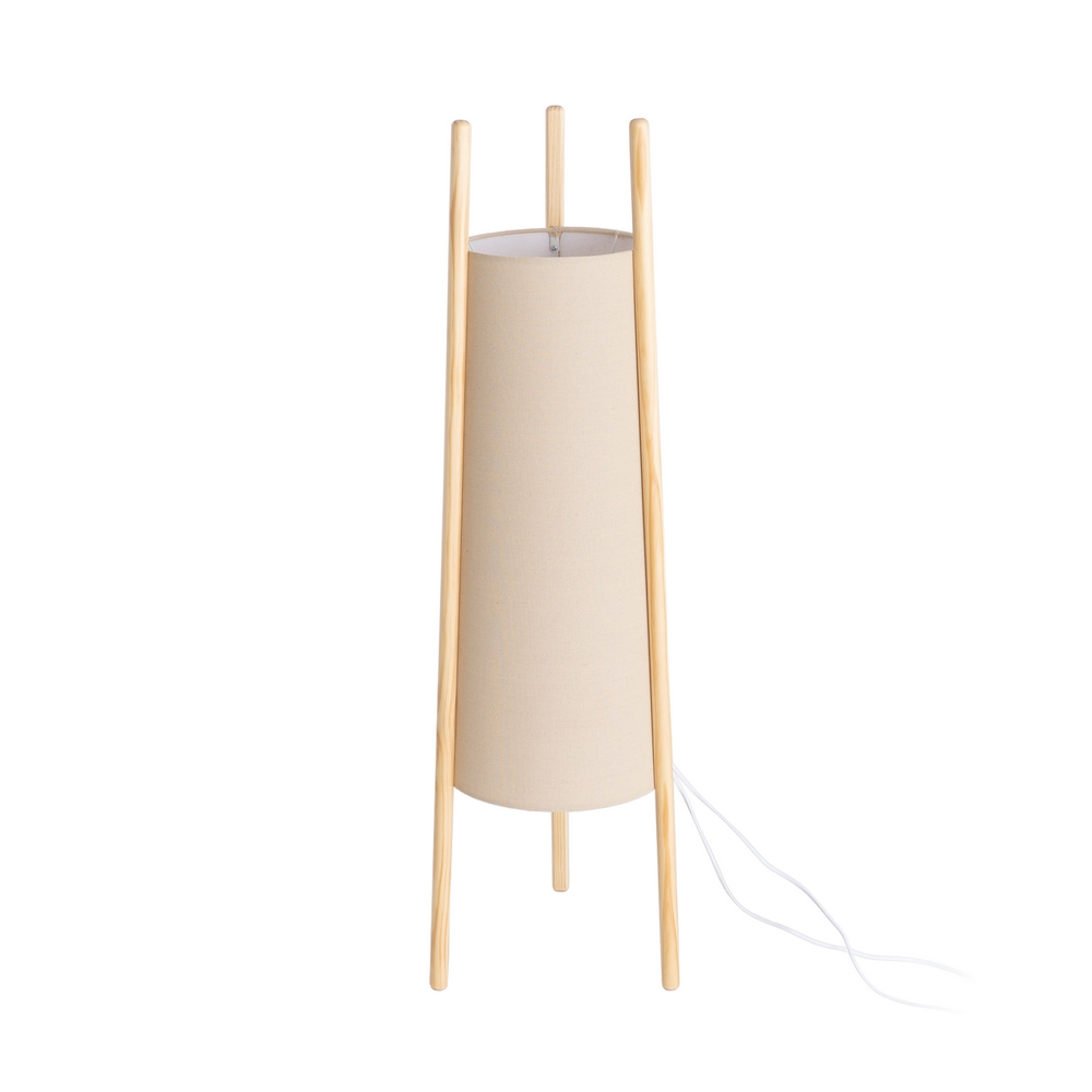 LÁMPARA SUELO BEIGE TEJIDO-MADERA 36 X 36 X 122,50 CM