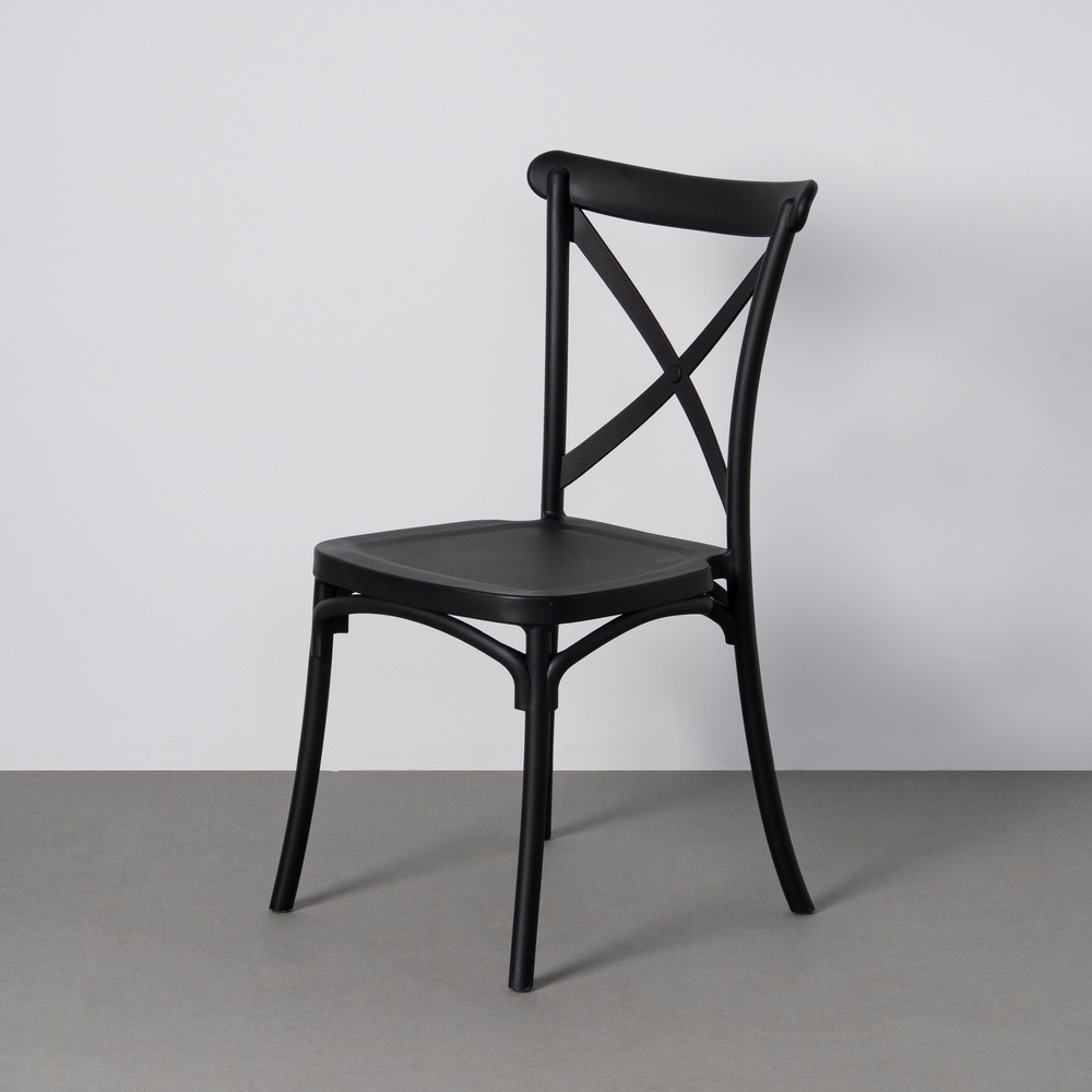 SILLA APILABLE EXTERIOR GRIS ANTRACITA 53 X 43 X 88 CM