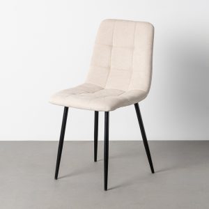 Silla tapizada marrón metal