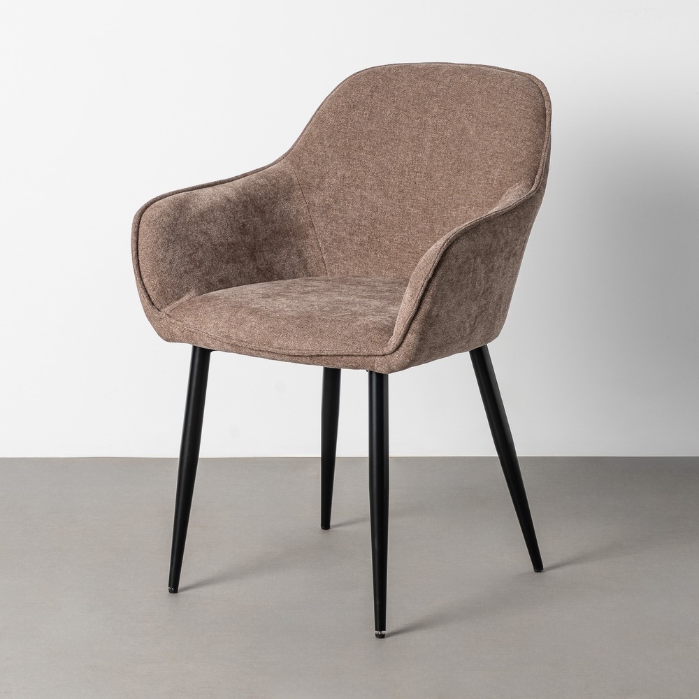SILLA TAPIZADA MARRÓN METAL CONTRACT 60 X 59 X 83 CM