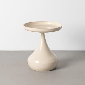 Mesa centro crema metal
