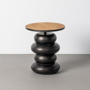 Mesita natural-negro DM-metal