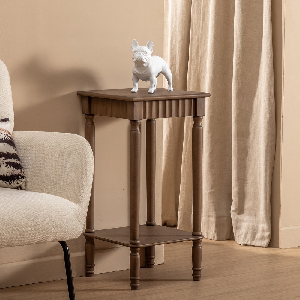 MESA AUXILIAR MARRÓN DM-MADERA 36 X 36 X 71 CM